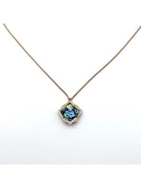 NWT Kendra Scott Kacey Necklace Rose Gold With Abalone Pendant